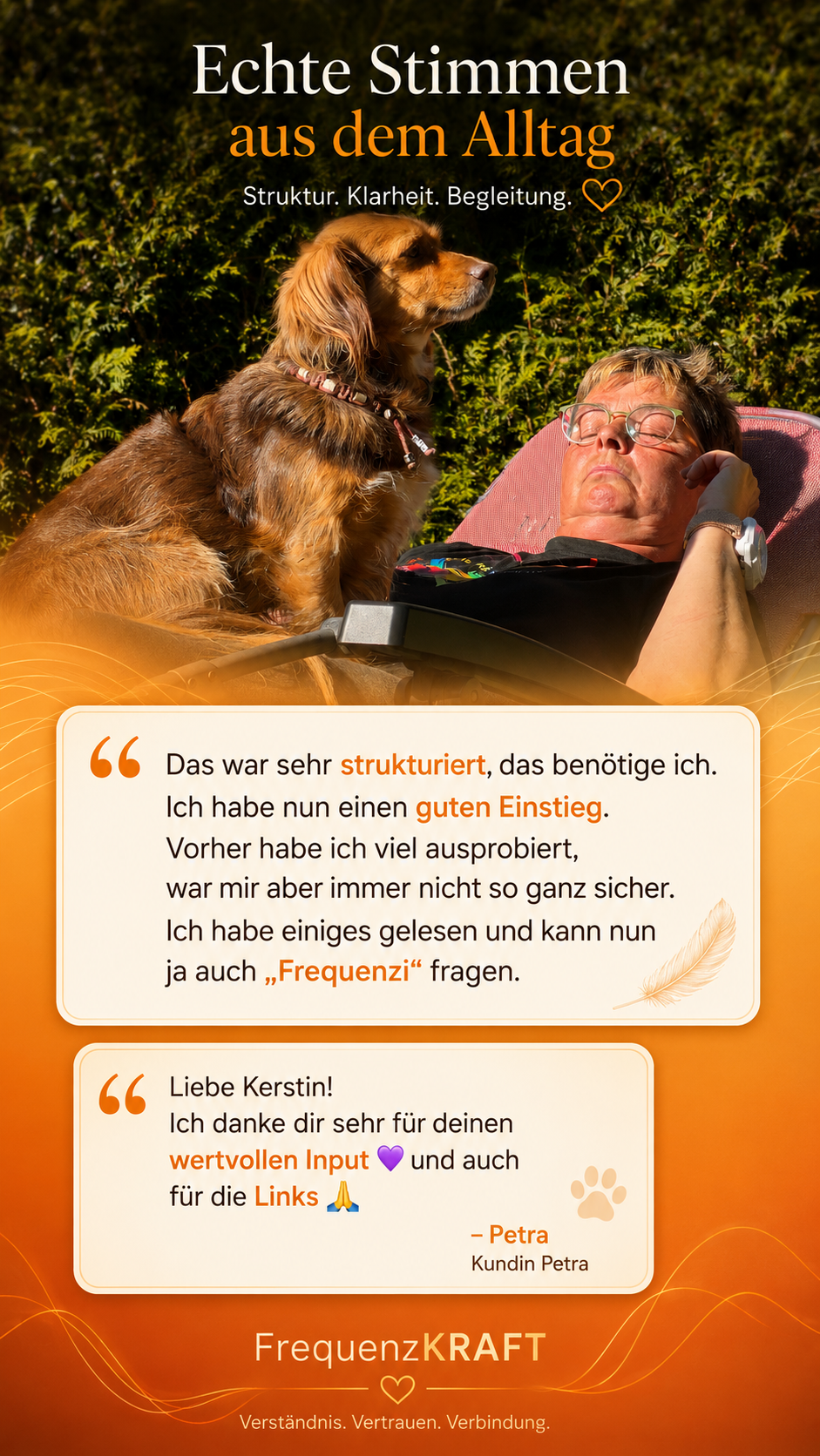 Echte Stimmen — Kundenbewertungen Kerstin Hartwigsen