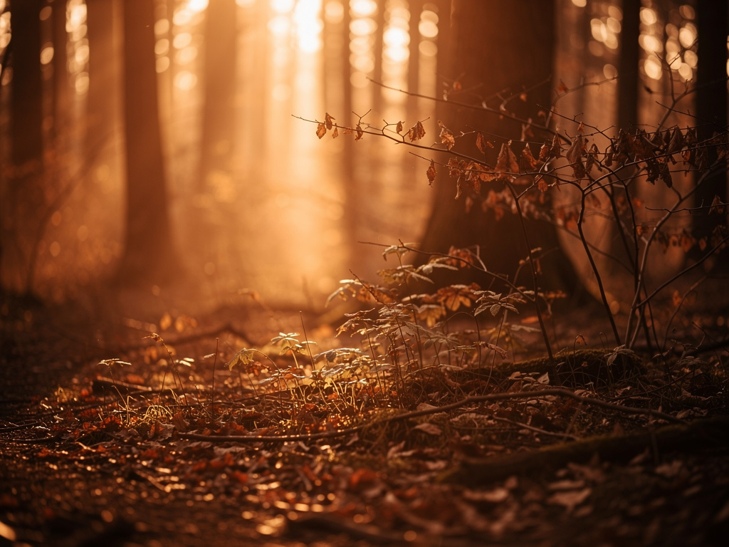 Wald im goldenen Licht — Zeckenzeit beginnt
